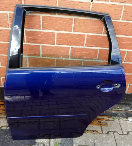 VW Polo 9N 9N3 Tür hinten links blau LB5N 4-Türer (Mängel siehe Text)