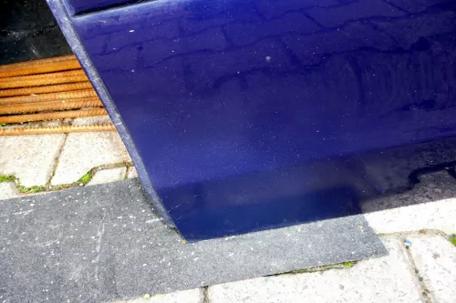 VW Polo 9N 9N3 Tür hinten links blau LB5N 4-Türer (Mängel siehe Text) (100457)