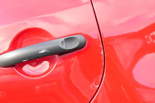 VW Touran 1T Tür hinten links rot LY3D mit Scheibe, sonst OHNE Anbauteile (107647)