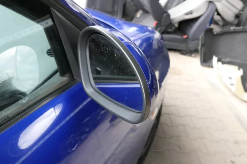 Seat Ibiza 6L manueller Spiegel Außenspiegel rechts blau LS5G (110394)