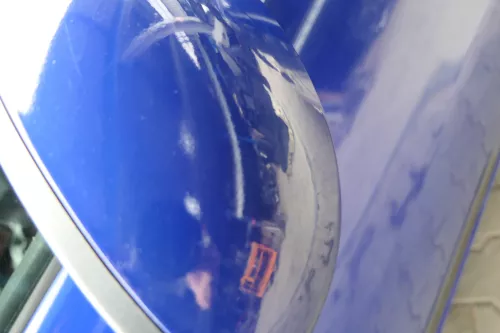 Seat Ibiza 6L manueller Spiegel Außenspiegel rechts blau LS5G (110394)