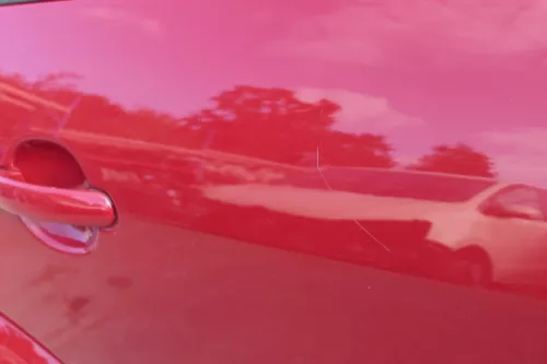 Audi A2 8Z Tür hinten rechts rot LY3C -mit Rahmen + Scheibe (111647)