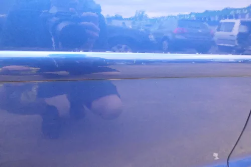 VW Touran 1T 1T3 Tür hinten rechts blau LC5C mit Scheibe - ohne Anbauteile (111853)