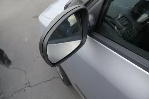 Skoda Fabia 5J mechanisch Spiegel Außenspiegel links mit Glas schwarz matt (114751)