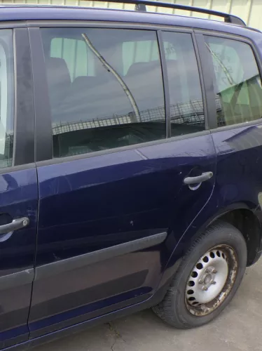 VW Touran 1T 1T3 Tür hinten links blau LB5N mit Scheibe, komplett