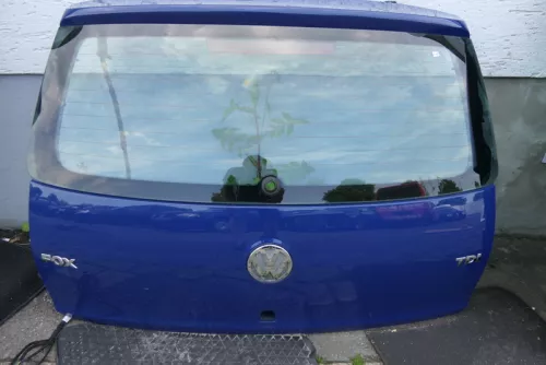 VW Fox 5Z Heckklappe Kofferraumklappe Klappe hinten mit Scheibe blau LL5M (115564)