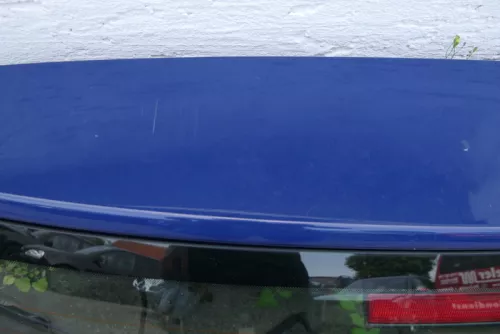 VW Fox 5Z Heckklappe Kofferraumklappe Klappe hinten mit Scheibe blau LL5M (115564)
