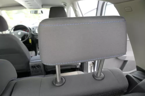 VW Golf 5M Plus Kopfstützen Kopfstütze hinten rechts links anthrazit blaue Nähte (117255)