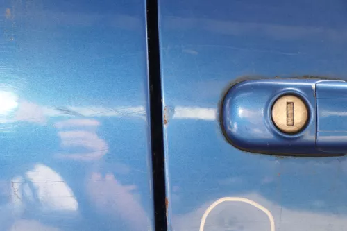 VW Polo 6N 6N2 Tür vorne rechts Beifahrertür 2/3-Türer blau LA5M ohne Anbauteile (117773)