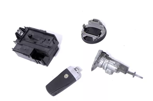 VW Passat 3C Zündschloß Schloß Zündung 1x Schlüssel 3C0905843 Q R Türschloß ## (118537)