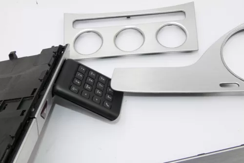 VW Passat 3C Mittelkonsole Verkleidung um Navi Klappe Abdeckung Dekor silber Pas (119459)