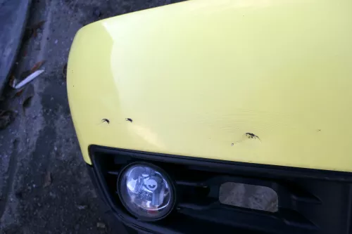 VW Lupo Stoßstange vorne Frontstoßstange Stoßfänger gelb LD1B Nebelscheinwerfer (120373)