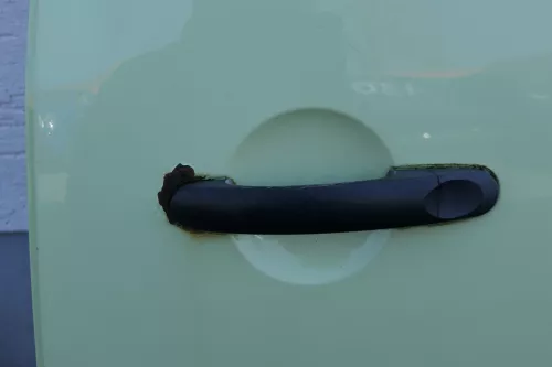 VW Caddy 3 2k Beifahrertür Tür hinten links gelb grün LL6J limette Schiebetür (123382)