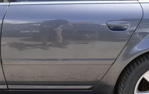 Audi A6 4B C5 Tür Türblatt hinten links grau LX7Z (125605)