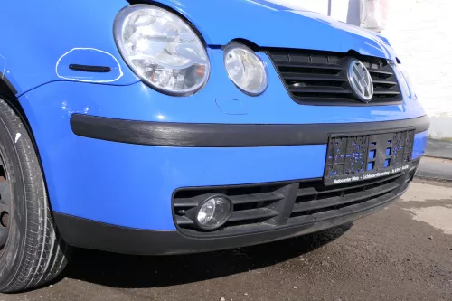 VW Polo 9N Stoßstange Frontstoßstange vorne blau hellblau LA5F SWR (125863)