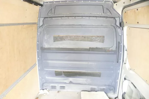 VW Crafter Seite Verkleidung Tür hinten rechts Schiebetür alles aus Holz Abdecku (128131)