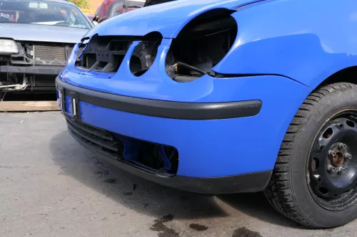 VW Polo 9N Stoßstange Frontstoßstange vorne blau LA5F (128607)