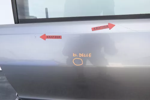 Audi 80 90 Limouisne Stufenheck Tür hinten links Rahmen Türblatt grau LY7P (128956)