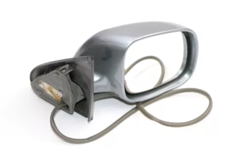 Skoda Fabia 6Y elektrisch Spiegel Außenspiegel rechts grau blau LF7U Glas (129376)