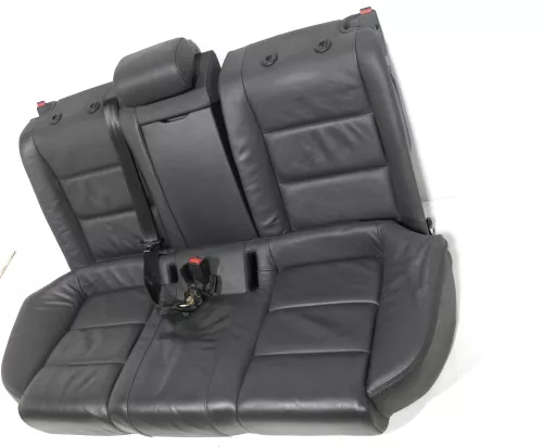 Audi A6 4F C6 Sitz Rückbank Rücksitzbank hinten 3-Punkt-Gurt schwarz Leder Sitze (130647)