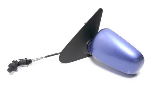 VW Polo 6N manueller manuell Spiegel Außenspiegel links mit Glas blau LR5Y (143611)