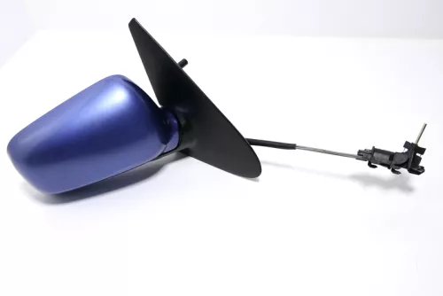 VW Polo 6N manueller manuell Spiegel Außenspiegel rechts blau LR5V Spiegel Glas (143979)