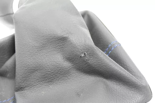 VW Golf Plus 5M Schaltknauf Schaltsack Schaltung Schaltknüppel 6-Gang Leder blau (146983)