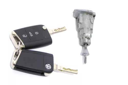 Golf 7 5G Türschloß mit 2x Schlüssel Schloß Tür links vorne Funkschlüssel Funk (148313)
