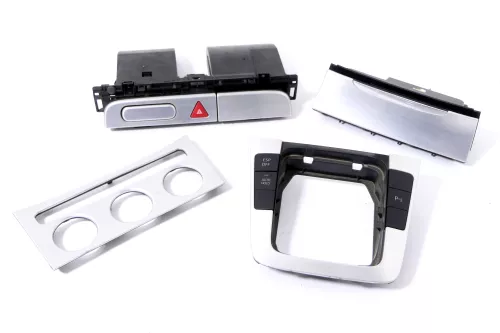 Passat 3C Mittelkonsole Verkleidung Klappe Abdeckung Dekor silber alu gebürstet