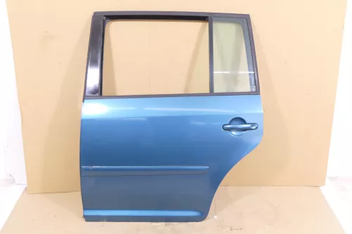 VW Touran 1T 1T3 Tür hinten links blau grün LC5Q mit Scheibe
