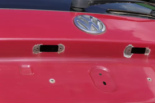 VW Sharan 7M 7M3 Heckklappe Scheibe  Klappe hinten ab Bj.2000 rot LK3A (150017)