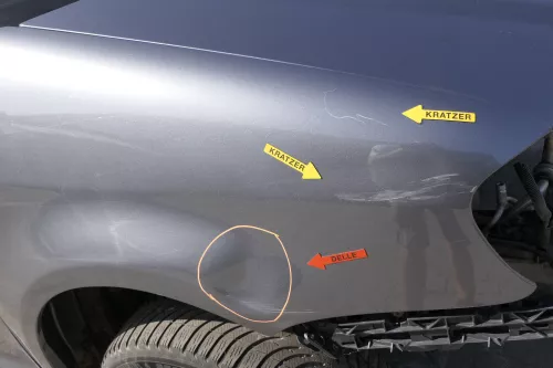 VW Touran 1T Kotflügel vorne rechts grau LD7X ca.2003-2006 platinumgrey - Delle (150252)