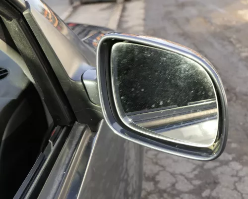 VW Golf 4 Bora manueller Spiegel vorne rechts Außenspiegel grau LC7V blue / anth (151598)