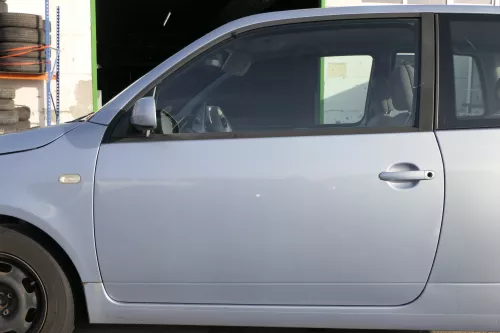 VW Lupo 6E 3L FSI Tür vorne links Fahrertür grau blau LR7V (mechanischer Fenster