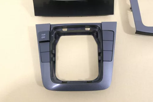 VW Passat 3C Mittelkonsole Verkleidung um Radio Klappe Abdeckung Dekor dunkel gr (155086)