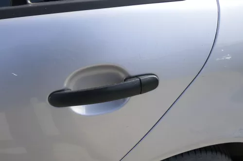 Skoda Fabia 6Y Limousine Schrägheck Tür hinten links grau silber LF7T diamantsil (155354)