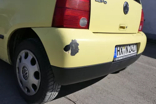 VW Lupo Stoßstange hinten Heckstoßstange Stoßfänger gelb LD1B 6X0807421E (155678)