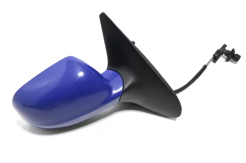 VW Polo 6N2 manueller Spiegel Außenspiegel rechts außen blau LA5C (155999)