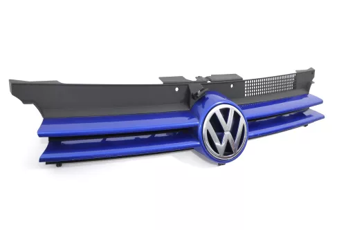 VW Golf 4 Grill Kühlergrill mit VW Zeichen Logo blau LA5W