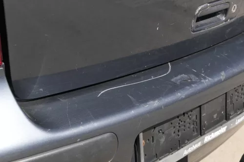 VW Golf 4 Limousine Stoßstange hinten Heckstoßstange Stoßfänger blau grau LC7V c (156271)