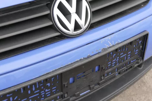 VW Lupo Stoßstange vorne Frontstoßstange Stoßfänger blau softblau LR5A vorn (156882)