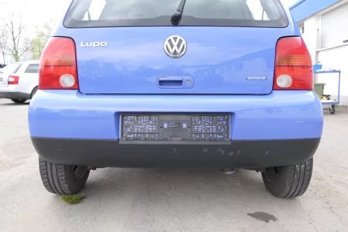 VW Lupo Stoßstange hinten Heckstoßstange Stoßfänger blau LR5A softblau