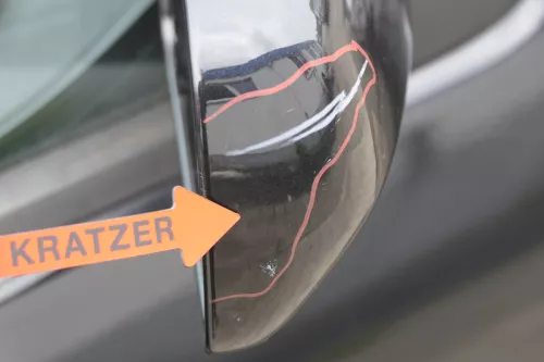 VW Polo 6N manueller manuell Spiegel Außenspiegel rechts + Glas schwarz LC9Z (157168)