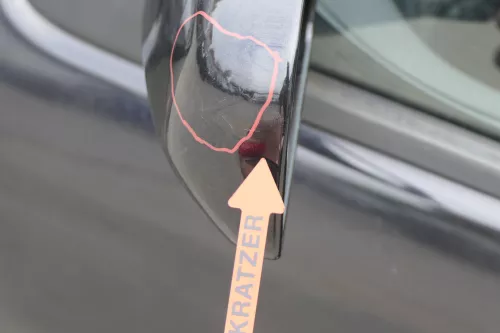 VW Polo 6N manueller manuell Spiegel Außenspiegel links mit Glas schwarz LC9Z b (157169)