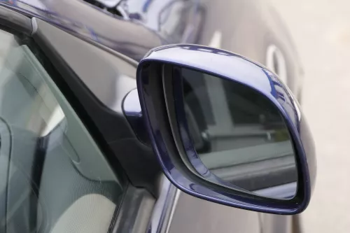 VW Polo 6N2 manueller Spiegel Außenspiegel rechts außen blau LB5N indigoblau b (157248)