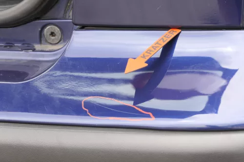 VW Polo 6N2 Stoßstange hinten Heckstoßstange Stoßfänger blau LB5N indigoblau b (157250)