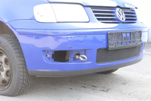 VW Polo 6N2 Stoßstange vorne Frontstoßstange Stoßfänger blau LA5C surfblue+Grill (157478)