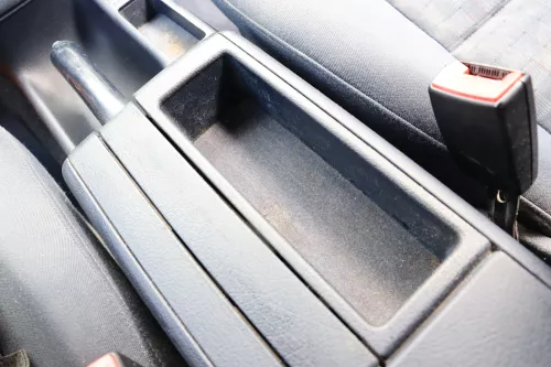 Audi A6 4B Mitteltunnel hinten Verkleidung um Handbremse maritimblau blau (158649)