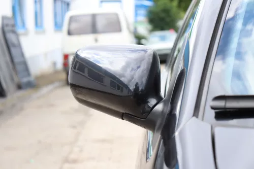 VW Polo 6N2 manueller Spiegel Außenspiegel rechts außen schwarz LC9Z blackma (158820)