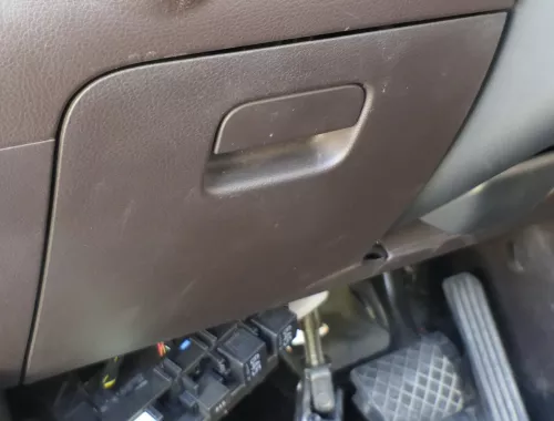 VW Passat 3C Verkleidung Fach Blende Abdeckung Handschufach links braun